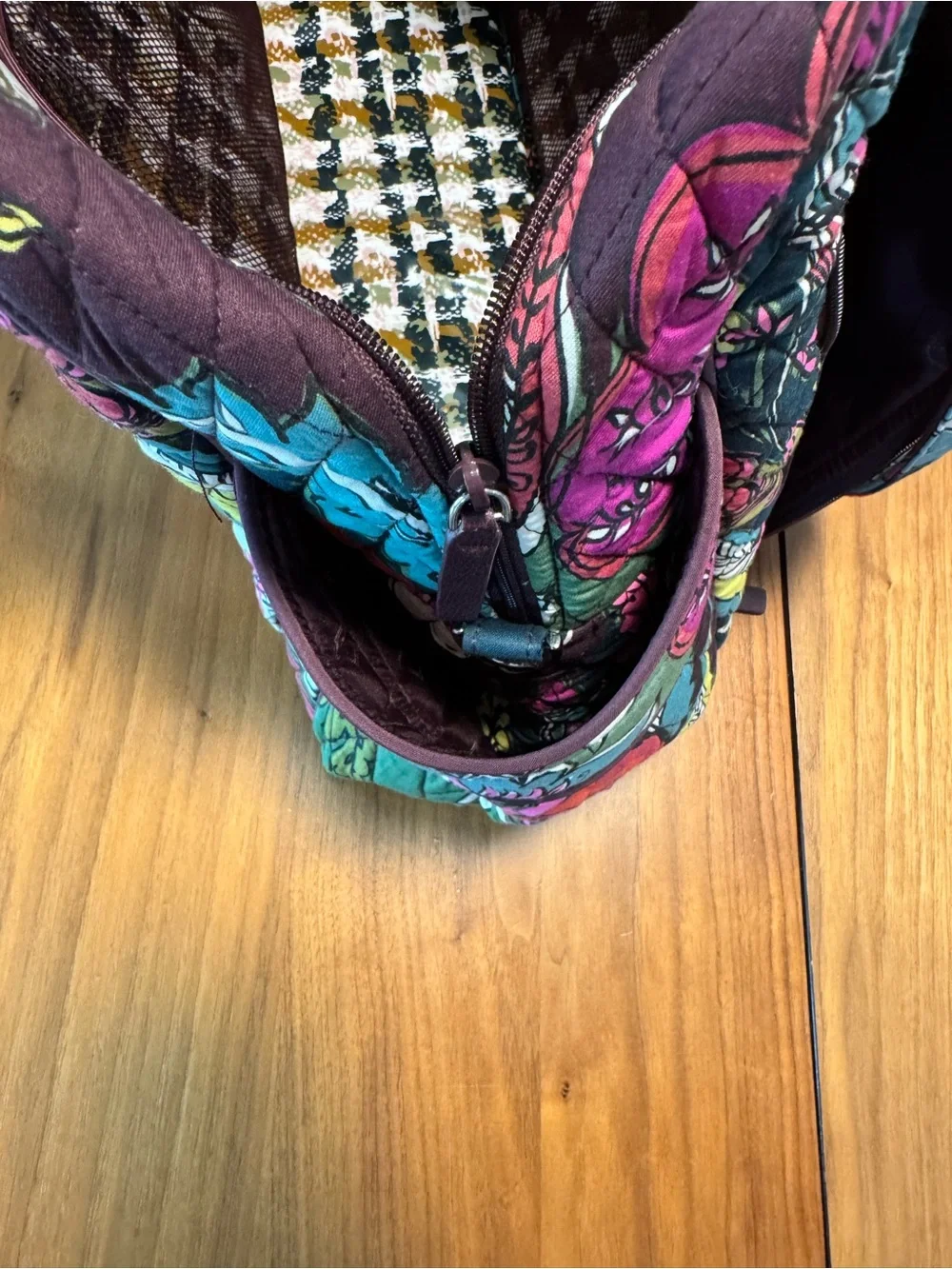 New Vera Bradley Quilted Paisley Floral Baby Bag in Plum, Pink, Teal, Yellow